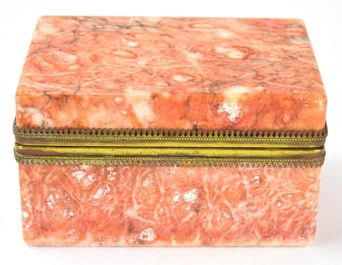 Italian Rouge Marble Hinged Table Box (1 of 6)