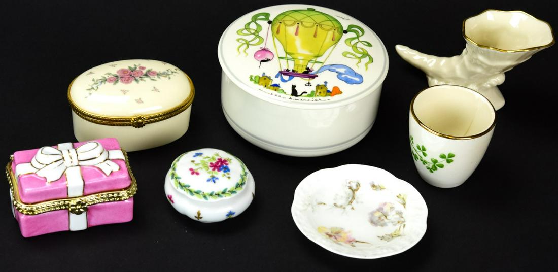 Lot Porcelain Table Articles Incl Limoges & Lenox (1 of 8)