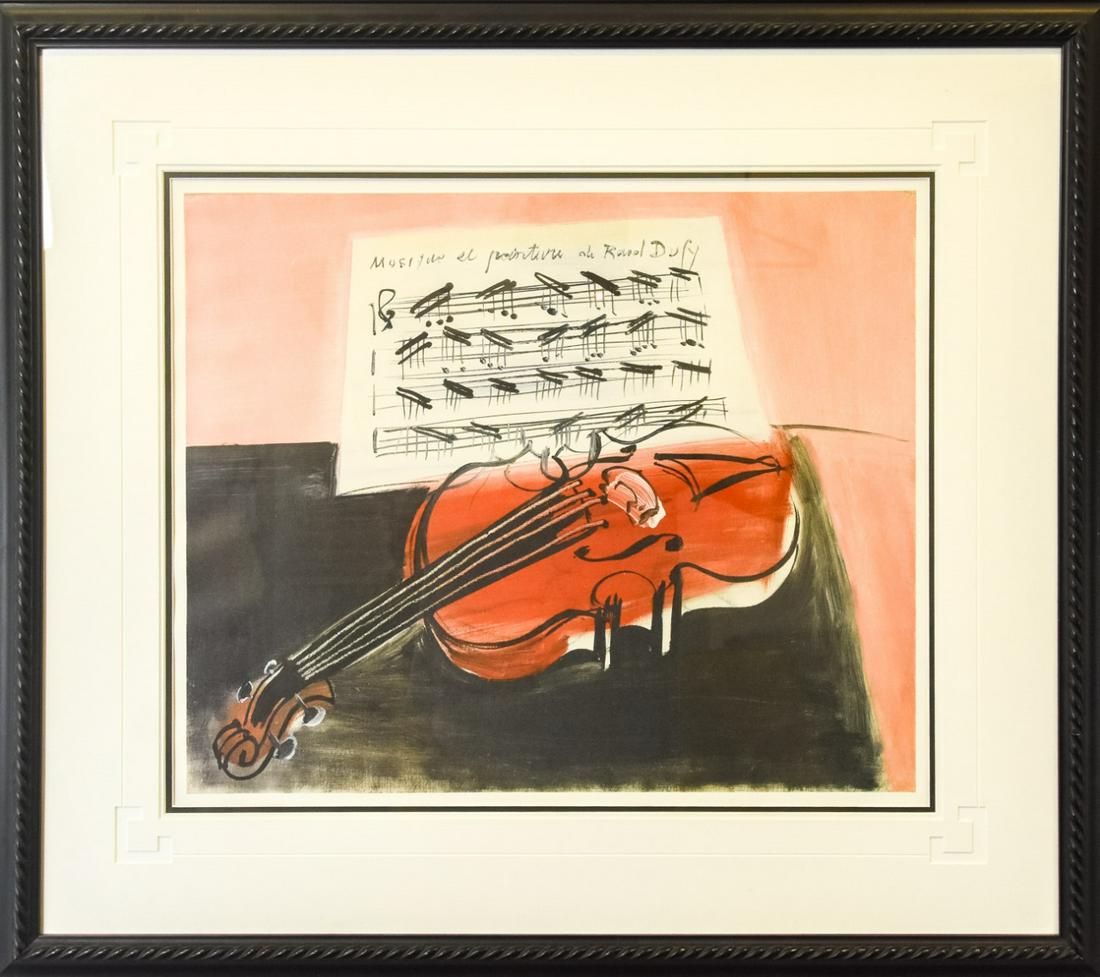 Musical Still Life Subject Lithograph Print Framed (1 of 9)