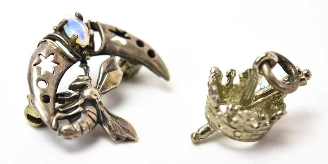 Vintage Sterling Silver Crown & Crescent Charms (1 of 6)