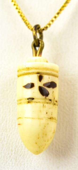 Antique 19th C Carved Bullet Pendant that Opens (1 of 6)