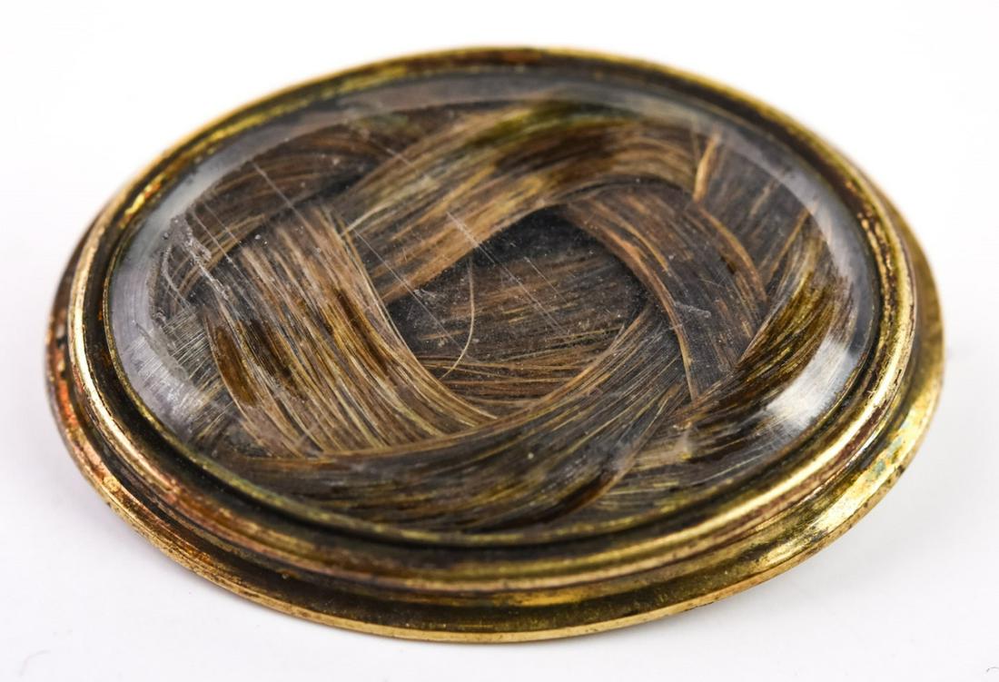 Antique 19th C 10k Yellow Gold Mourning Brooch (1 of 6)