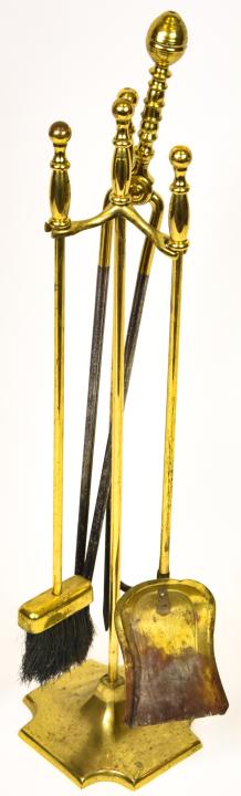 5 Piece Brass Fireplace Tool Set (1 of 8)