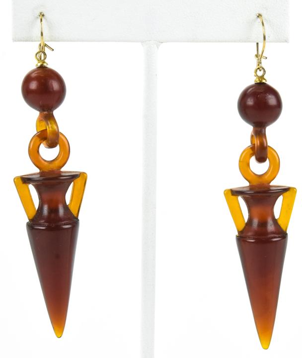 Pair of Estate 14t Gold Etruscan Revival Earrings (1 of 4)