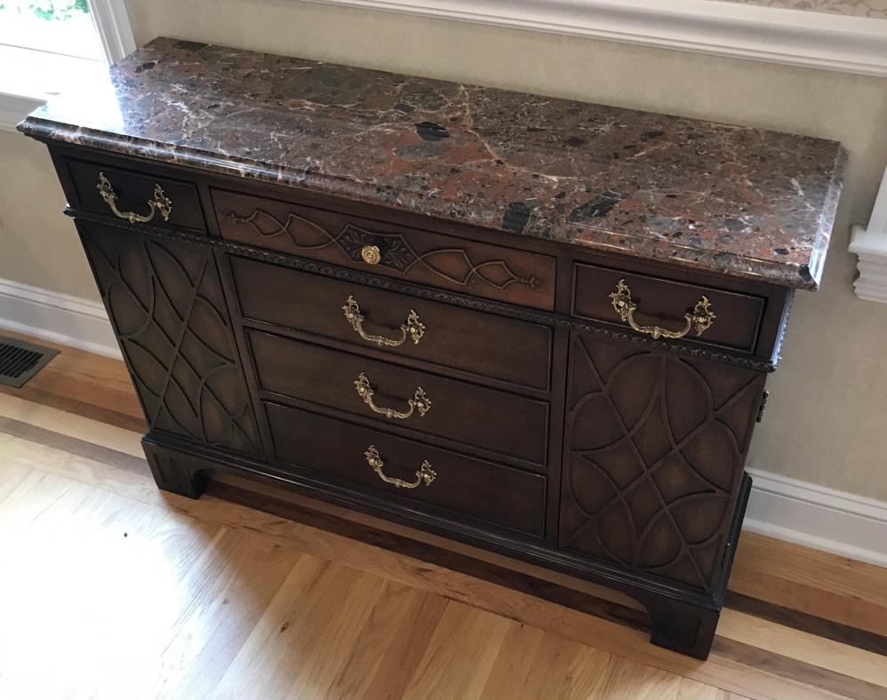 Henredon Marble English Chippendale Style Console (1 of 4)
