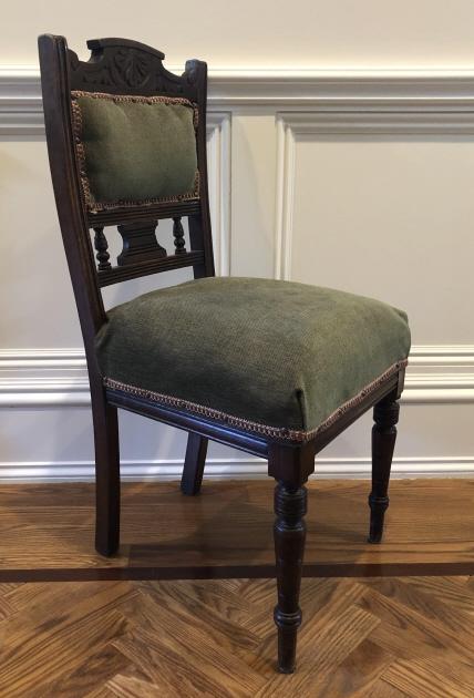 19th C Aesthetic Movement Carved Upholstered Chair (1 of 5)