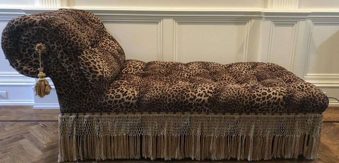 Custom Hollywood Regency Tufted Chaise Lounge (1 of 6)