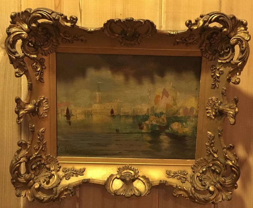 Verti Signed Venice Canal Oil Painting (1 of 4)