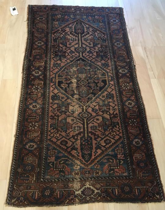 Oriental Hand Knotted Runner / Throw Rug (1 of 2)