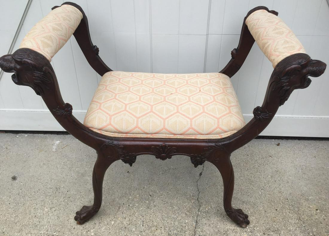French Empire Style Hand Carved Stool / Bench (1 of 5)