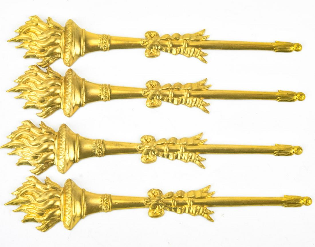 Collection French Empire Ormolu Furniture Mounts: Collection French Empire Ormolu Furniture Mounts. Each measures 4.5 inches in length.