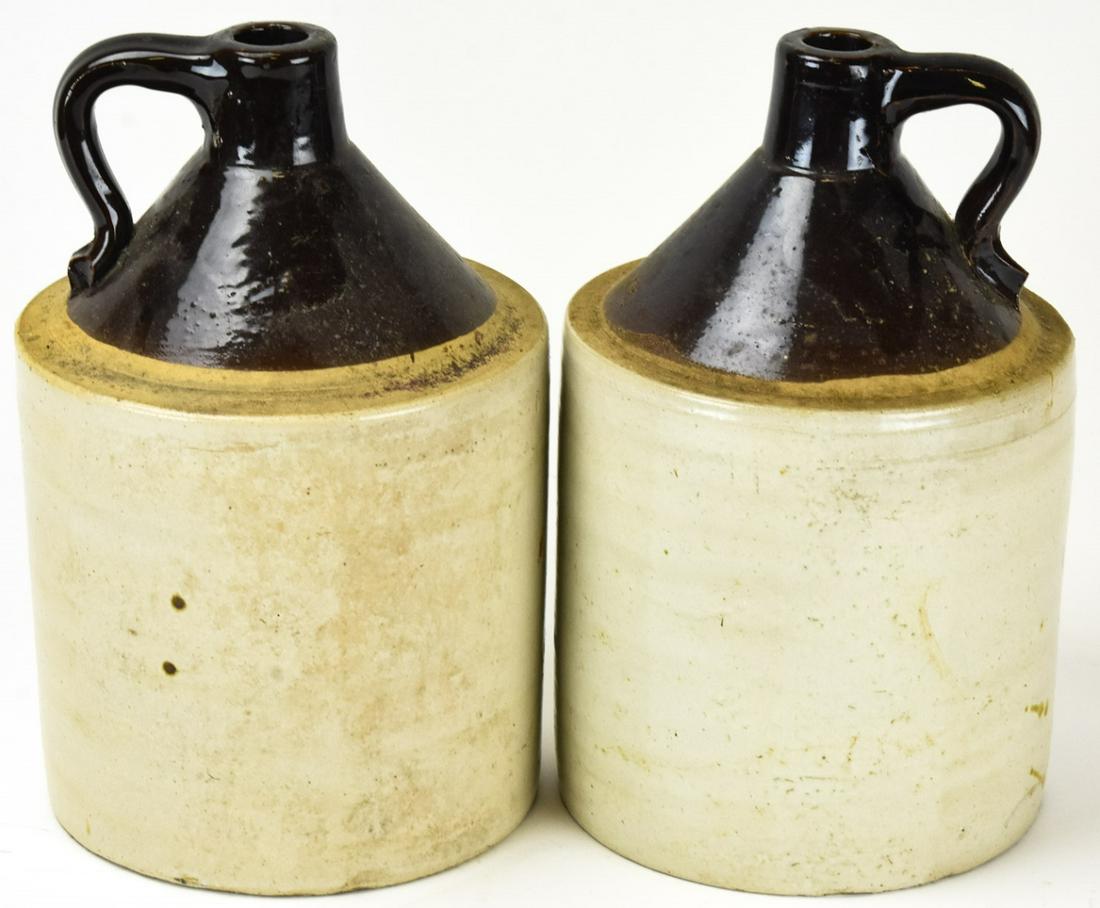 Pair Antique Stoneware Whisky Jugs (1 of 8)
