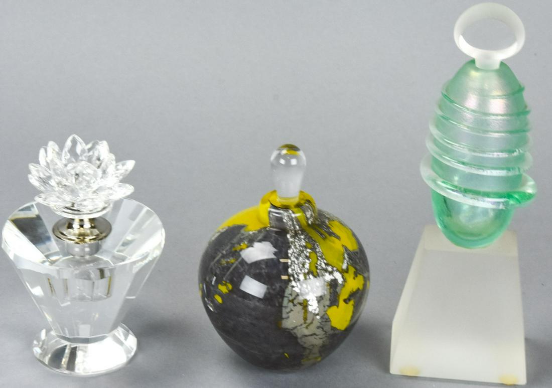 3 Vintage Glass Perfume Bottles - Some Signed (1 of 7)