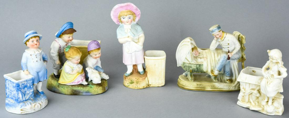 Heubach Style German Porcelain Bisque Figurines (1 of 6)