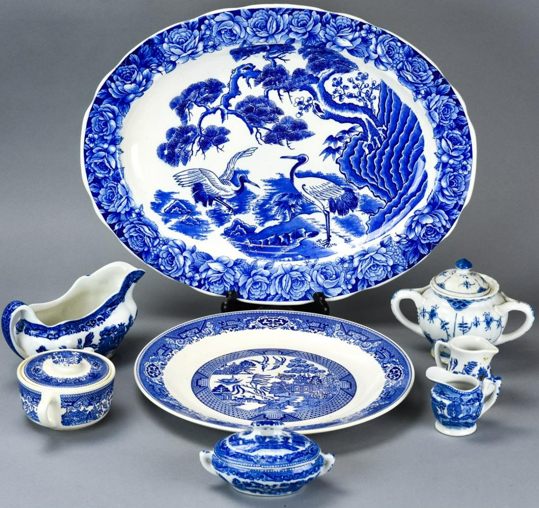 Collection of Blue + White Canton Style Serve Ware (1 of 9)