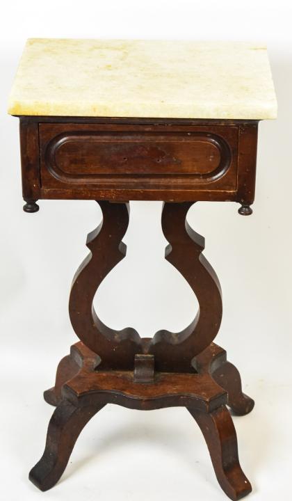 Aesthetic Movement Carved Marble Top Side Table (1 of 7)