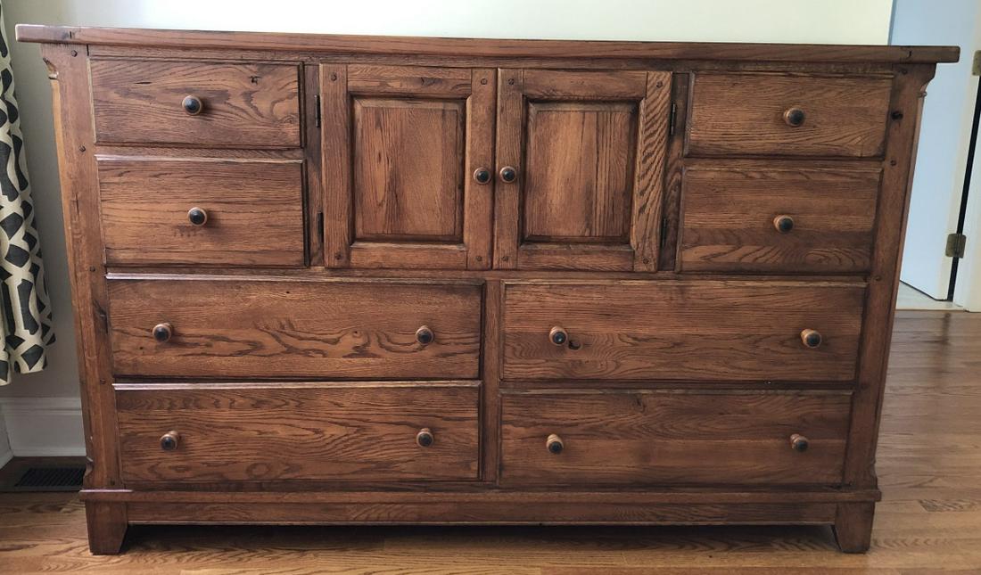Bassett Arts Crafts Style Carved Oak Dresser Sep 22 2019