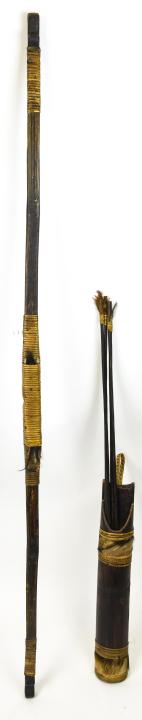 Antique African Carved Bow and Arrow Set, Bow Case (1 of 8)