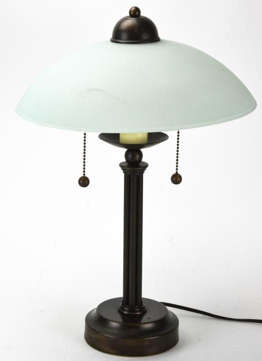 Rubbed Brass + Frosted Glass Shade Lamp (1 of 6)