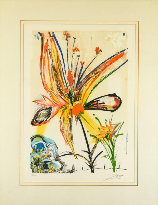 Signed Mid Century Floral Subject Lithograph (1 of 8)