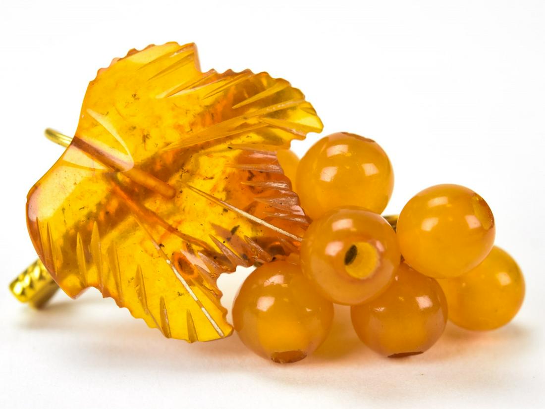 Hand Carved Amber Necklace Pendant or Brooch (1 of 7)