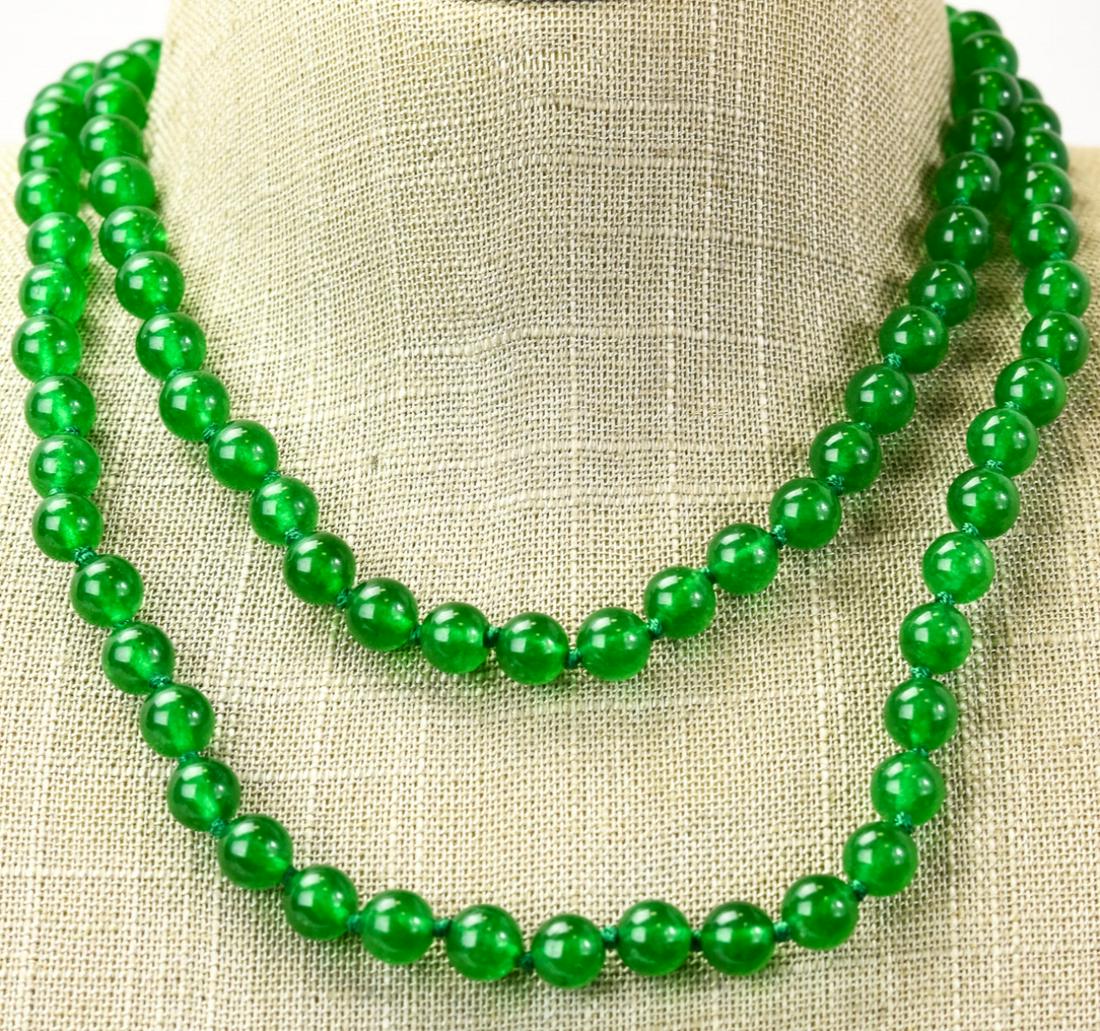 Hand Knotted Jade Bead Necklace Strand (1 of 6)