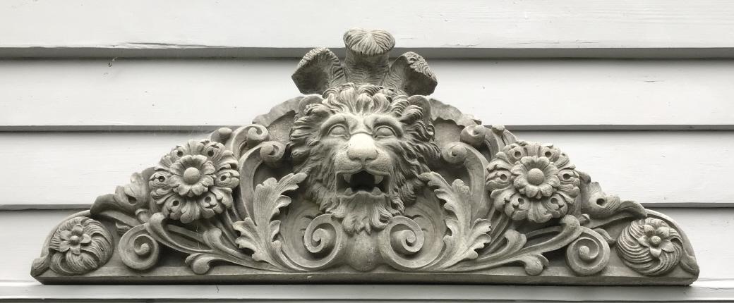 Cast Stone Lion Head Architectural Plaque (1 of 3)
