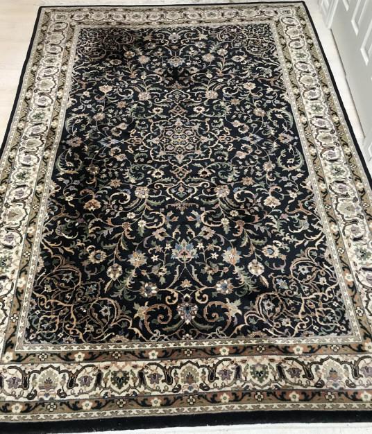 Hand Knotted Persian Motif Throw Rug (1 of 5)
