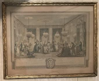 Antique French Print Titled Le Bal (1 of 5)