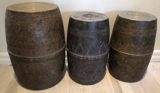 3 Cast Metal Middle Eastern Style Garden Stools (1 of 5)