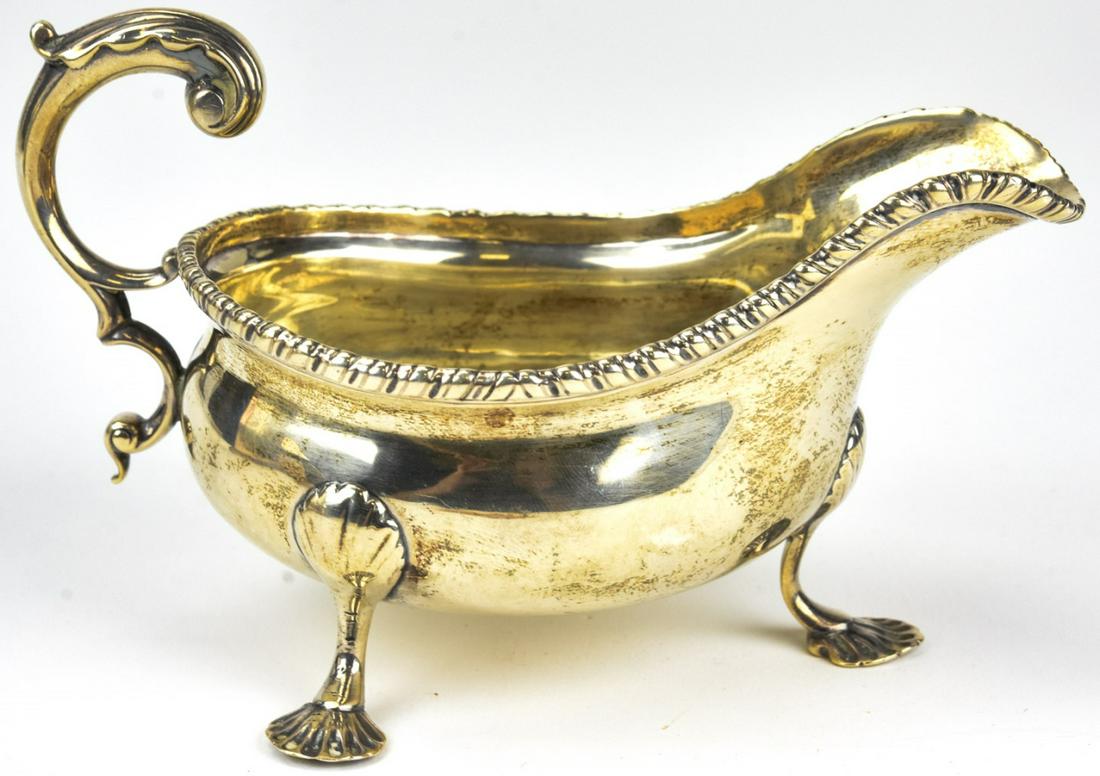 Antique Charles Stuart Harris Sterling Sauceboat: Antique English 19th Century Charles Stuart Harris Sterling Silver Sauceboat. Date letter for 1897, hallmarked for London England and the maker. Measures 6 inches in length. Weighs approximately 6.6 s