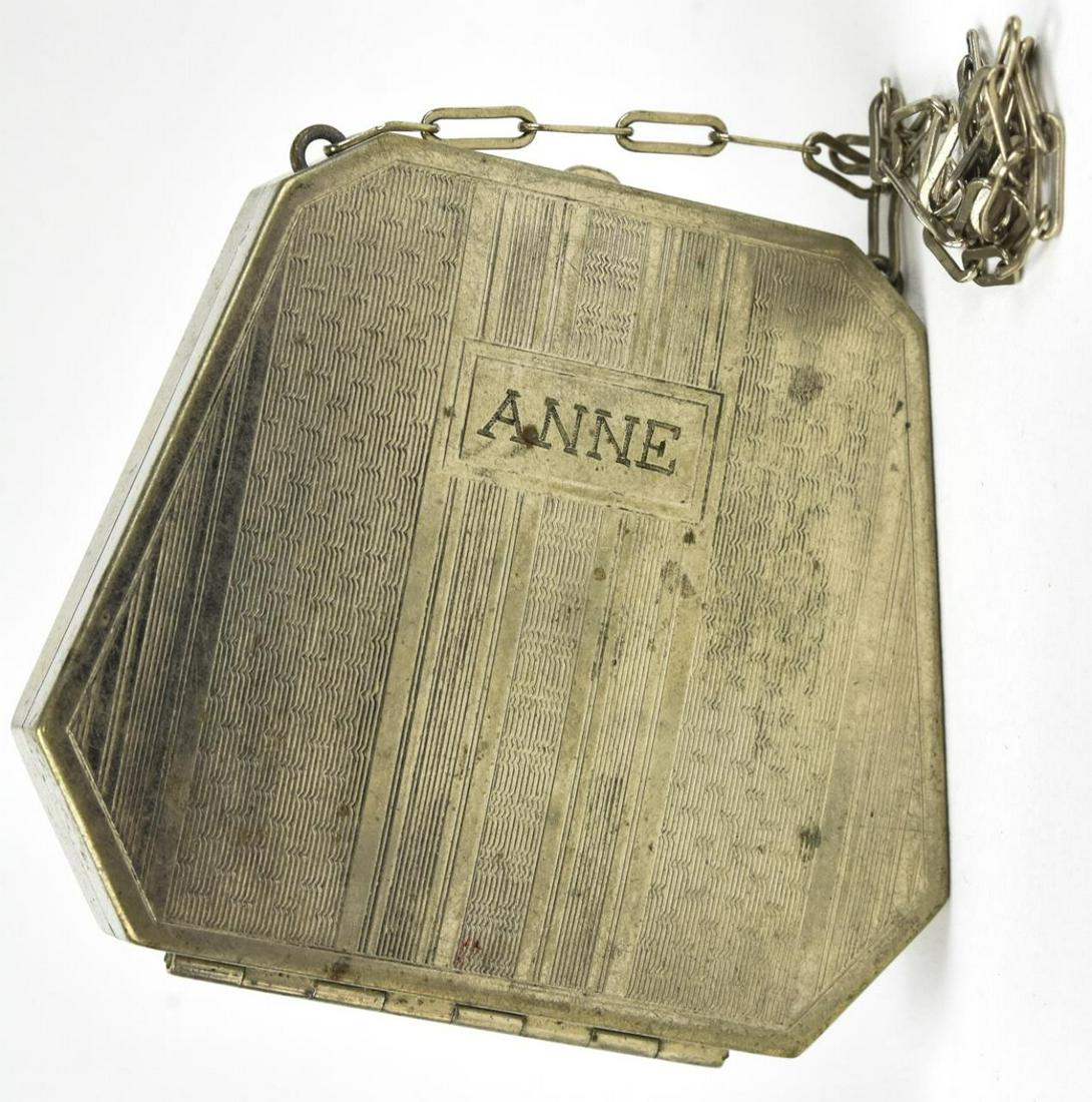 Antique Art Deco Silver Purse Form Makeup Compact (1 of 8)