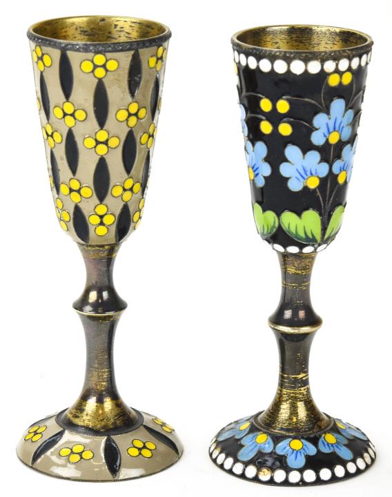 Pair Russian Silver and Cloissone Small Goblets (1 of 9)