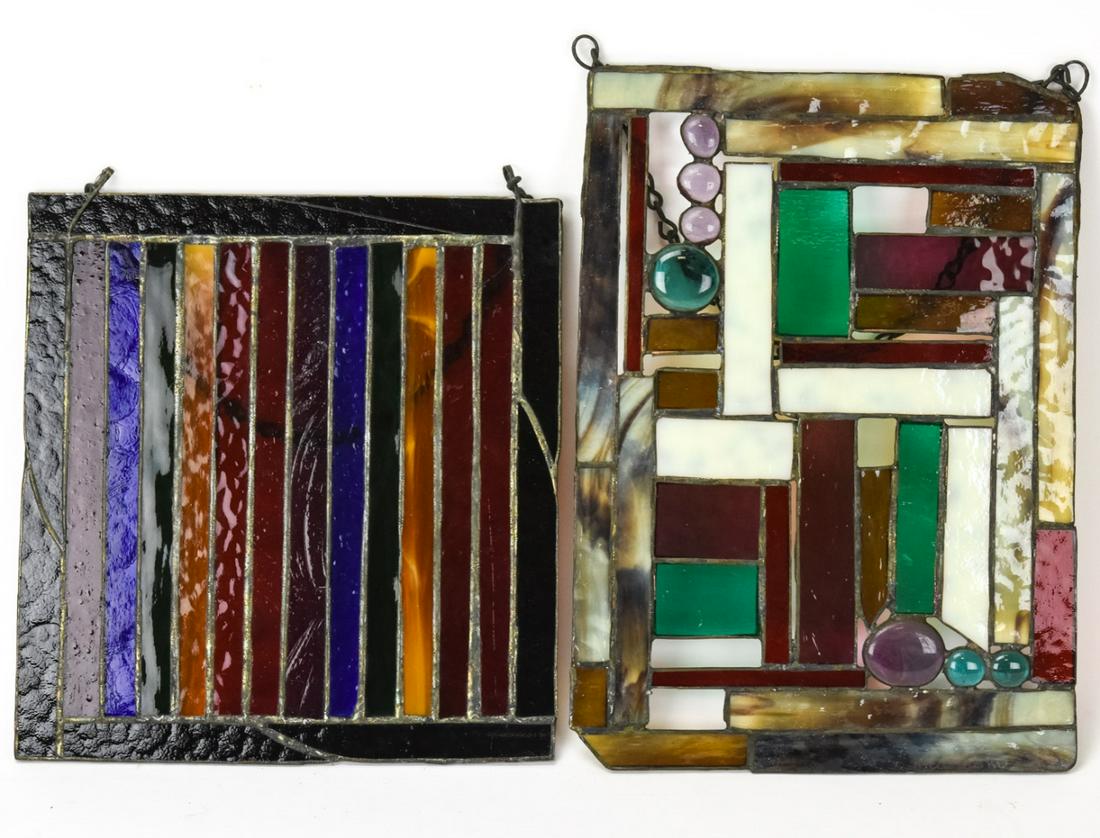 Mid Century Stained Glass Hanging Panels (1 of 10)