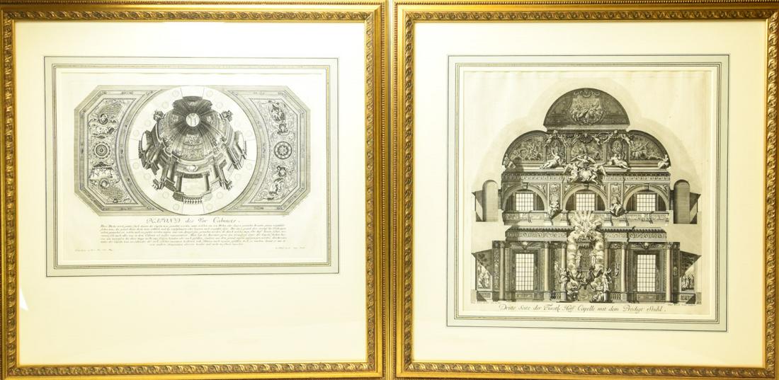 2 Framed Antique Architectural Engravings (1 of 9)