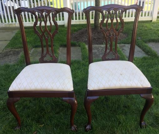 2 English Chippendale Style Side Chairs (1 of 3)