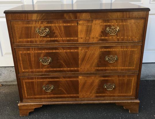 Chippendale Style Book Matched Veneer Bureau (1 of 6)