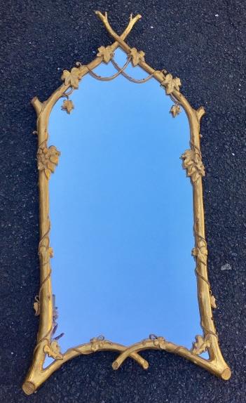 French Style Faux Bois Gilt Mirror (1 of 2)