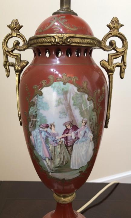 French Sevres Urn Mount Porcelain + Ormolu Lamp (1 of 4)