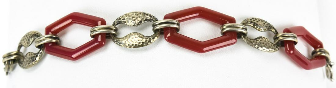 Antique Art Deco Sterling Silver Panel Bracelet (1 of 6)