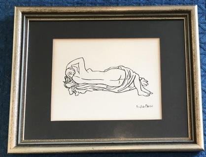 Framed Lithograph Print by Aristide Maillol: Framed Lithograph Print by Aristide Maillol. 13 inches x 16 inches.