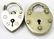 Antique Sterling & Silver Heart Padlock Charms