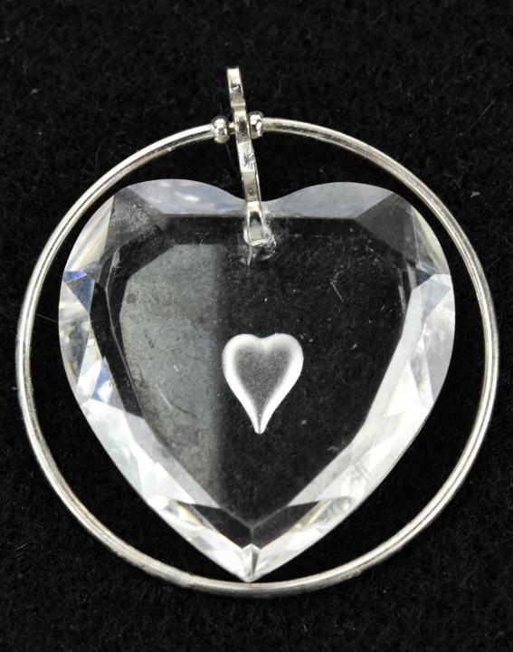 Vintage Sterling Crystal Intaglio Necklace Pendant: Vintage Sterling Crystal Intaglio Necklace Pendant. 1.5 inches in length.