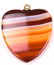 Vintage Hand Carved Banded Agate Heart Pendant