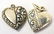 Two Vintage Sterling Silver Puffy Heart Charms