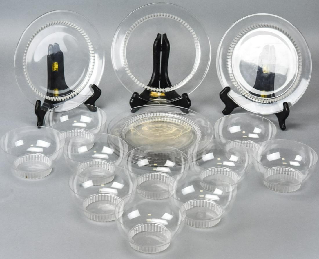 10 Lalique French Crystal Finger Bowls & 6 Plates (1 of 9)