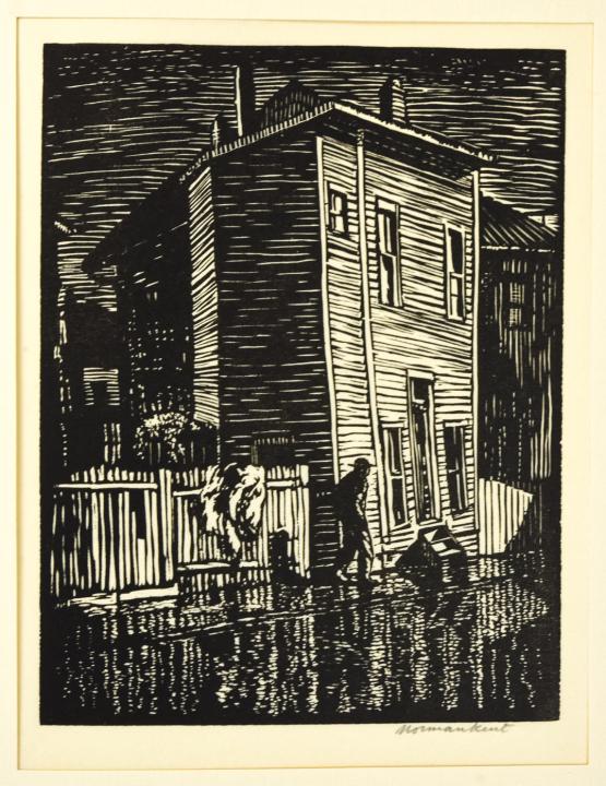 Norman Kent "Queer House" Woodcut (1 of 9)
