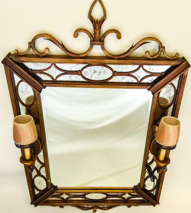 Large Italian Baroque Style Sconced Mirror (1 of 6)