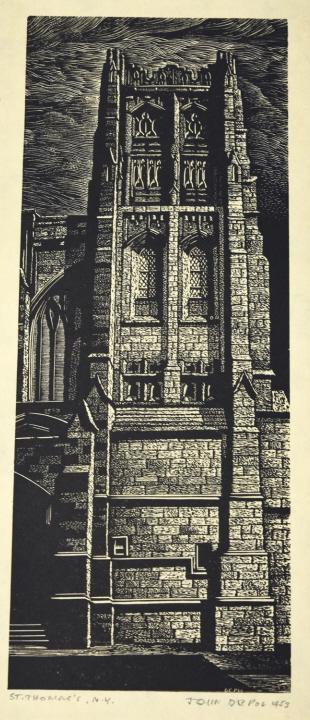 John H Depol "St. Thomas's, N.Y." Wood Engraving (1 of 7)