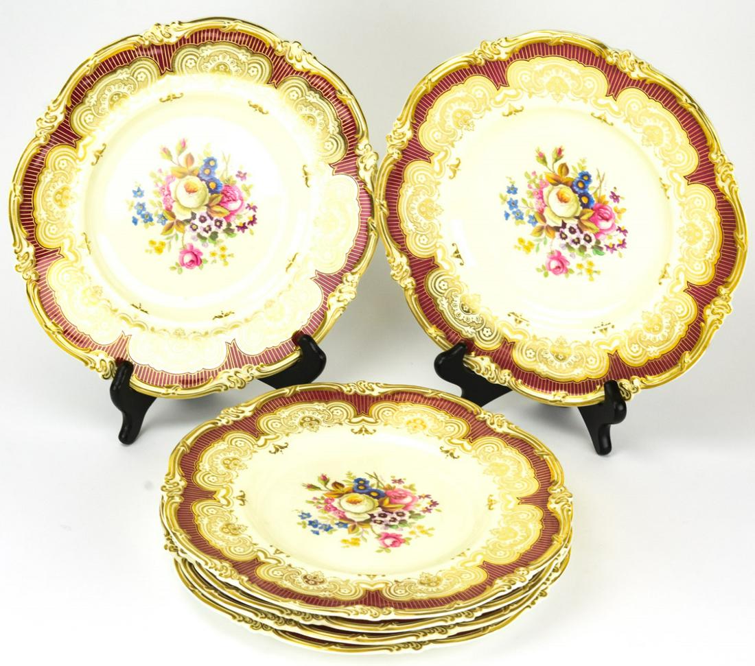 6 Cauldon China England Porcelain Dinner Plates (1 of 7)